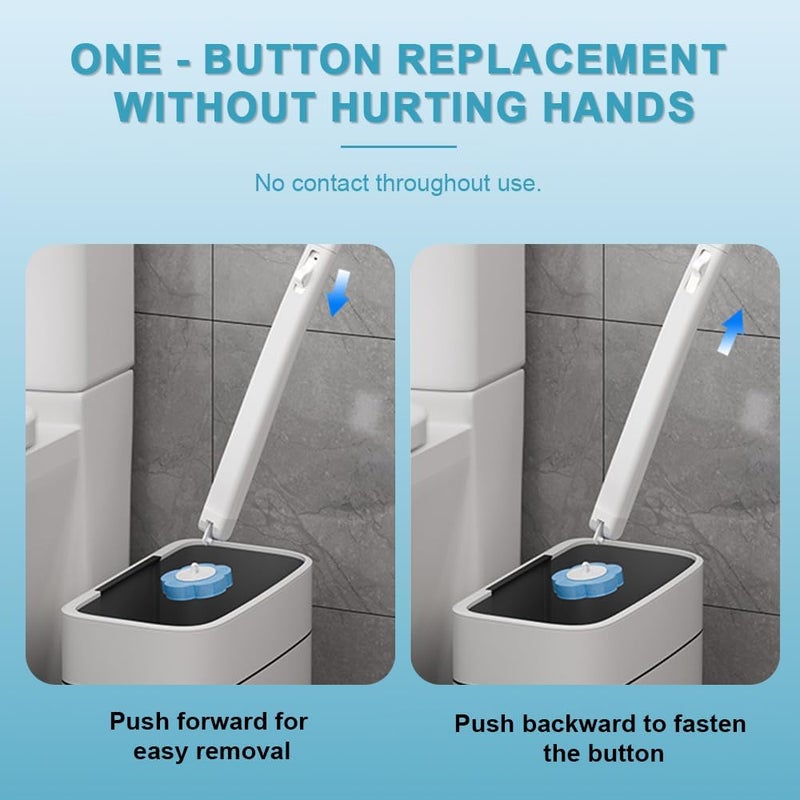 clowand Disposable Toilet Brush,Toilet Bowl Cleaner,Toilet Cleaning Supplies,Toilet Bowl Brush,Automatic lid-Opening and Closing Toilet Brush with Holder, 48 Refills for Cleaning and Bathroom Maintenance - Image 4
